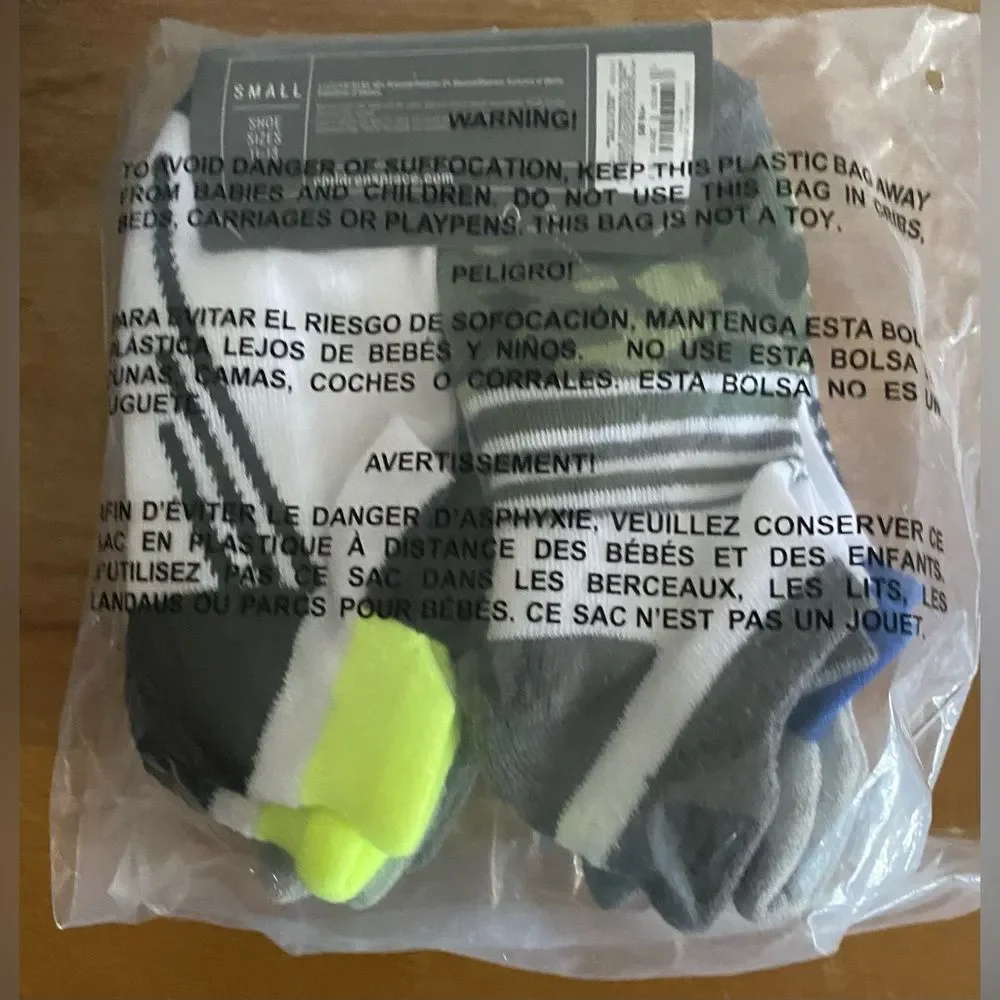 Place Sport Boys Cushioned Camo Ankle Socks 6-Pack Multi Color Shoe Size 11-13
